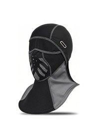 Resim Jeemson Kışlık Rüzgar Koruyucu Bisiklet Maskesi, Yansıtıcı Ve Polar İçlik Başlık Siyah 