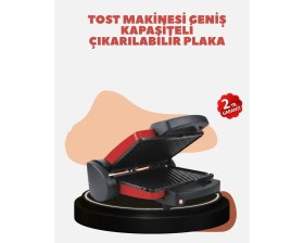 Resim İlkyaz Fashion Kompakt Izgara ve Tost Makinesi – Çıkarılabilir Plaka, Döküm Gövde ILKYZ-KRGRS34 