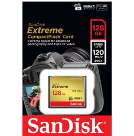 Resim Sandisk Extreme Compact Flash SDCFXSB-128G-G46 128 GB CF Hafıza Kartı 