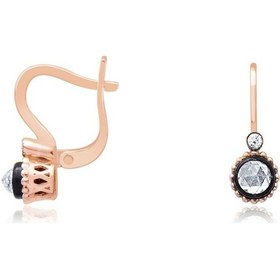 Resim Diamond Line - Gülaylar - Pembe Altın 14 Ayar Elmas Görünümlü Küp N11.9223 