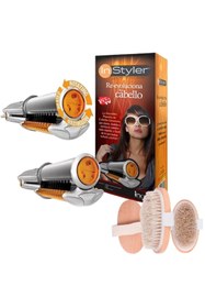 Resim MericLine İnstyler Döner Demirli ve At Kılı Selülit Fırçası Seti - Saçınızı Şekillendir 