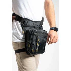 Resim Kasva Deri Impertex Suya Dayanıklı Kumaş Bacak Çantası, Motorsiklet Kuryelere Uygun Bel Bacak Çantası 