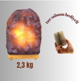 Resim HALL BREATHE Doğal Çankırı tuz lambası, 2,3 kg, sağlıklı ve şık dekorasyon için ideal 