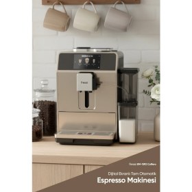 Resim Fressi Dijital Ekranlı Tam Otomatik Espresso Kahve Makinesi 24 Sıcak ve Soğuk Içecek EM-1592 Coffero 
