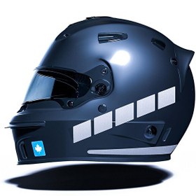 Resim Çınar Extreme Şerit Tasarımlı Yaldızlı Gümüş Motosiklet Kask Sticker 