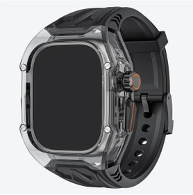 Resim Gaojunshop01 İwatch Ultra 1/2 49mm Siyah Şeffaf Kasa Ve Kayış Seti Dayanıklı Ekran Koruyucu 