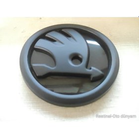 Resim Skoda Octavia A5 Yeti Rapid Roomster Uyumlu 90 Mm Çift Taraflı Bantlı Krom Arma Logo 