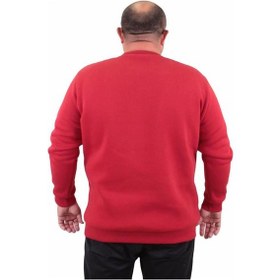 Resim Starbattal Erkek Büyük Beden Sıfır Yaka Sweat Conture Club 23203 Kırmızı-Kırmızı 