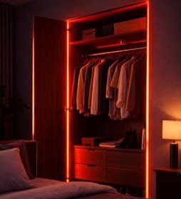Resim Neon LED Şerit 5 Metre Kırmızı DC 12V IP65 Dış Mekân Uyumlu Esnek Aydınlatma 