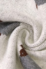 Resim Battani.Co Kız Ve Erkek Bebek Için Triko Örgü Bebek Battaniyesi 85cm X85cm Yeni Koyuncuklar Açık Gri 