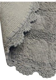 Resim Monre Gri Çap %100 Pamuklu 100x100 Cm Banyo Paspas Seti Renkli 
