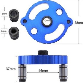 Resim Tongxida Ahşap İşleme Düz Delgeç Merkezlenir Dübel Ekleme Delme Aracı, Mavi, 7 Adet Matkap Ucu, 