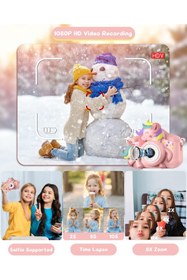 Resim Gofunly Çocuklar için dijital fotoğraf makinesi, 20 MP 1080p HD 2.0 inç ekran selfie, 32GB SD kart 