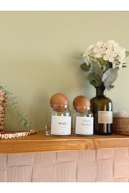 Resim BUCOLIC 2’li Ahşap Kapaklı Cam Pamukluk Seti / Pamuk-kulak Pamuğu 