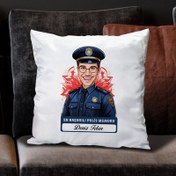 Resim Karikatürlü En İyi Erkek Polis Memuru Yastık 