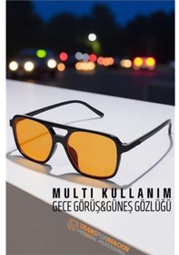 Resim Gece Sürüş Görüş Parlama Önleyici Gece Gözlüğü Sis Far Işık Önleyici Anti-fog Gözlük 