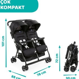 Resim Chicco Ohlala İkiz Bebek Arabası - Gümüş 