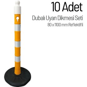 Resim İleri Trafik Dubalı Uyarı Dikmesi 110 x 8 cm Reflektifli - SARI 10'lu 