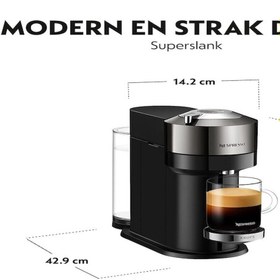 Resim Nespresso Vertuo Next C Premium Black Kapsül Kahve Makinesi Siyah - Gümüş 