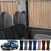 Resim Pandami Peugeot Bipper 2008-2014 Uyumlu Krem Raylı Oto Perde Takımı 