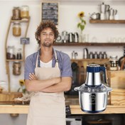 Resim 5L Büyük Kapasiteli Elektrikli Et Kıyma Makinesi & Mutfak Robotu - 304 Paslanmaz Çelik Çok Fonksiyonlu Blender, Sarımsak, Biber, Sebze ve Et İçin - Kolay Temizlenebilir Tasarım, Sağlam Yapı, Şık Metalik Yüzey 