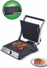 Resim Kiwi Ksm-2447 Inox Çıkarılabilir Plakalı Izgara Ve Tost Makinesi, Paslanmaz Çelik , Grill 