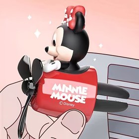 Resim 1 adet Minnie Mouse Araba Hava Ferahlatıcı & Havalandırma Klipsi - Kırmızı Fiyonklu Sevimli Karikatür Tasarımı, Dahili Fan & Sıkıştırılmış Koku Dolumları, Alkol İçermeyen Araç İçi Parfüm Dekor Aksesuarı 