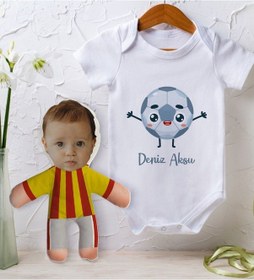 Resim Bitmeyenkartus Bk Kids Kişiye Özel Fotoğraflı Bebek Yastık Ve Bebek Body Zıbın H (550905977) Çok Renkli 