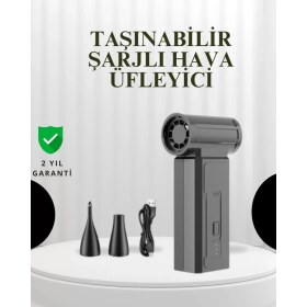 Resim Elektronikçim Taşınabilir Şarjlı Güçlü Hava Üfleme Aleti Çok Yönlü Kullanım 
