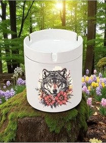 Resim Kurt ve Çiçek Baskılı 3'lü Seramik Küllük, LH392874628035231123 