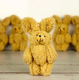 Resim Lambbos Büyük Boy Tüylü Hareketli Peluş Tavşan Anahtarlık Kahverengi 