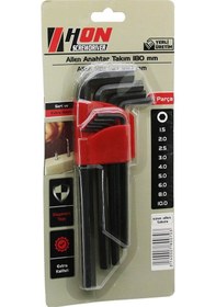 Resim 9pcs Siyah Uzun - Düz 180mm Alyan Allen Anahtar Takımı Brkt-80070 