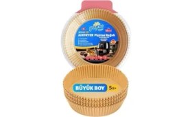 Resim Esmo Home Airfryer Pişirme Kağıdı,fritöz Yağlı Kağıdı Tek Kullanımlık Fırın,fritöz Pişirme Kağıdı 25'li 16X16CM 