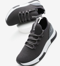 Resim Tonny Black Unisex Koyu Gri Nefes Alabilen Kumaş Poli Taban Bağcıklı Spor Ayakkabı 