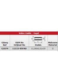 Resim Gunes G1074 Subap Gaydı In 8 Ex 8 Grand Vıtara 1,8 / 2,0 16v 