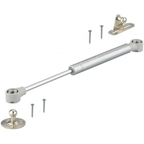 Resim MegaVitrin Gazlı Amortisör Piston 100 N Kalkar Dolap Kapakları İçin 27 cm Gri | Mutfak Kapak Amortisörü Vidalı 