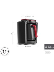 Resim Karaca Hatır Neo Otomatik Kahve Makinesi 1000 ml Kırmızı Tasarım ile Güvenli Pişirme 