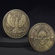 Resim 1 adet Anka Kuşu & Kafatası Tasarımlı Hatıra Para - Çift Taraflı EVET & HAYIR Karar Parası, Antik Bronz Bitişli Koleksiyonluk Yenilikçi Hediye Doğum Günleri, Yıldönümleri için, Sembolik Seçimler, Sembolik Hediye Eşyası, Detaylı İşçilik, Vintage Estetik, Premium Metal, Fantazi Hayranları 