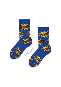 Resim Bidigago Pow Desenli Unisex Çocuk Çorap Lacivert 