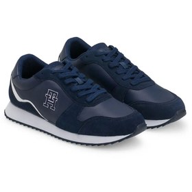 Resim Tommy Hilfiger TH carbon navy maxton leather men shoes erkek deri lacivert spor ayakkabı XM0XM02870DCC 