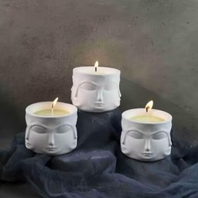 Resim Silikon Kalıp Beton Yüz Şekilli Çiçek Saksıları Sukulent Saksılar Ve Mumluk Kalıbı 