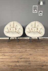 Resim Berta Concept Hera 2'li Berjer Koltuk & Yatak Olabilen Minder Krem 