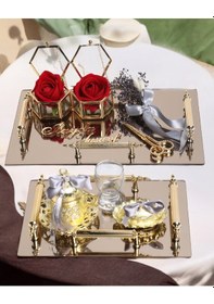 Resim Reverence Gold Söz Tepsisi Ve Damat Tepsisi Seti Gri Gri 