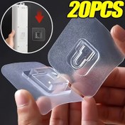 Resim 20 Adet Kolay Kurulum Yapışkanlı Yardımcı Kanca - Router, Priz, Resim Çerçevesi, Uzaktan Kumanda için Su Geçirmez Plastik Duvar Montaj Tutucular - Mutfak, Yatak Odası, Banyo, Ofis için Çok Amaçlı Askılar, Moda Tarzı, Yardımcı Kanca 