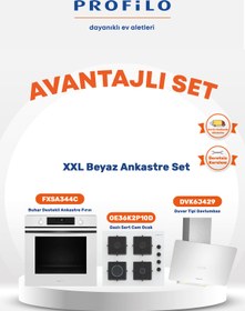 Resim Profilo FXSA344C -OE36K2P10D - DVK6J429 3'lü Beyaz Ankastre Set 