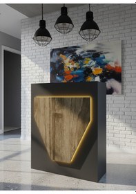 Resim Resital Ledli Karşılama Bankosu G-90 Cm Ofis Kasa Resepsiyon Masası Banko-001-4-2 