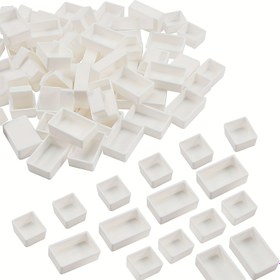 Resim 24/50 adet Su Boyası Tam/Yarım Tepsiler Beyaz/Şeffaf Plastik Boş Boya Tepsileri DIY Su Boyası Yağlı Boyalar Akrilik Boyalar Boyama Seyahat Teneke Kutu Palet Sanat Çizim 