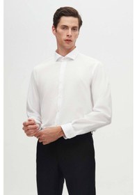 Resim D'S Damat Ds Damat Slim Fit Beyaz Italyan Yaka Dar Kesim Klasik Kravatlık Uzun Kollu Kolay Ütülenebilir Nefes 2HF02ORT4185 Beyaz 