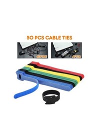 Resim Zcjb 50 Adet Yeniden Kullanılabilir Renkli Xing Kablo Kordonu Askısı Kanca Döngü Bağları Düzenli Organizatör Aracı Raptiye Yönetimi-73458 