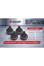 Resim ÖZ BEYAZ EŞYA Arçelik OCD T 651 DWG ANKASTRE ANKASTRE OCAK DÜĞMESİ (4 ADET ) 